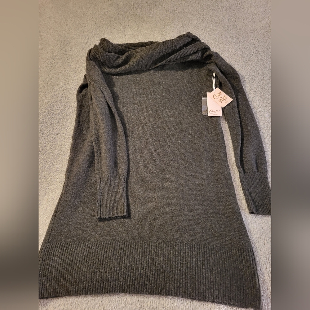 🌼B2G1🌼 Candies Gray On/Off-Shoulder Tunic Sweater Dress NWT